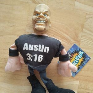 NWT Vintage WWF Bangers Stone Cold Steve Austin Plush Doll Toy